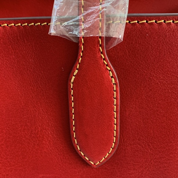 NWT Italian FLORENTINE Leather Dooney & Bourke Large Red Tote - Picture 7 of 12